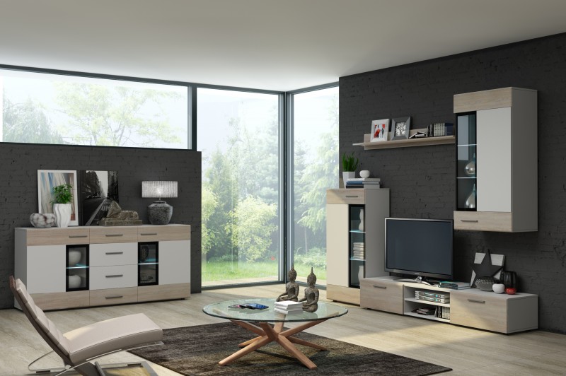 Moderná obývacia stena s komodou, model Moderkom