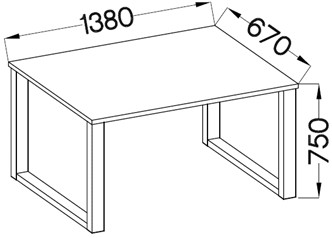 Jedálenský stôl Industrial 138x67 cm
