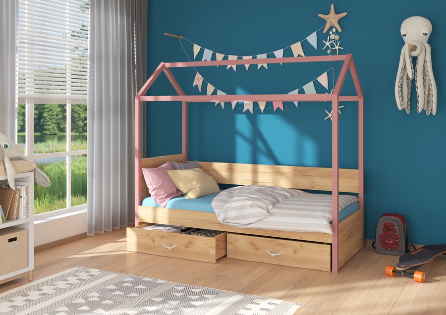 Detská posteľ Quido 80x180 cm domček