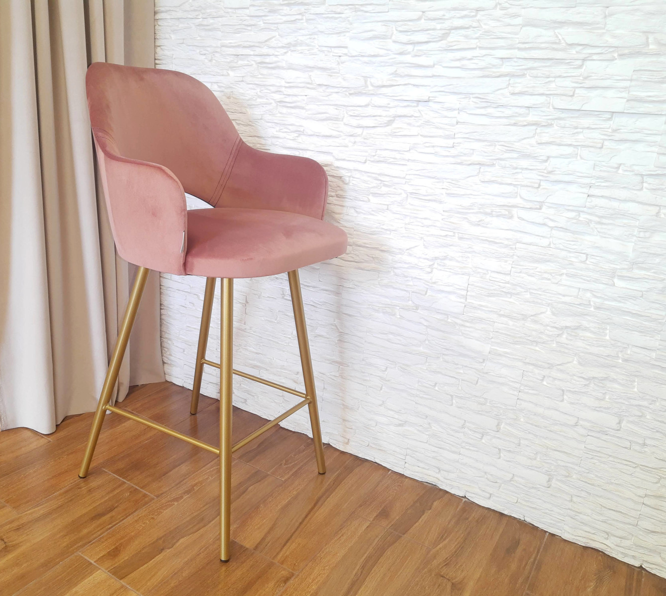 Barová židle Milano zlatá kostra