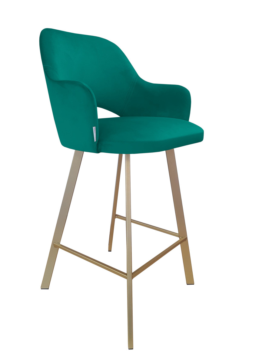 Barová židle Milano zlatá kostra profil