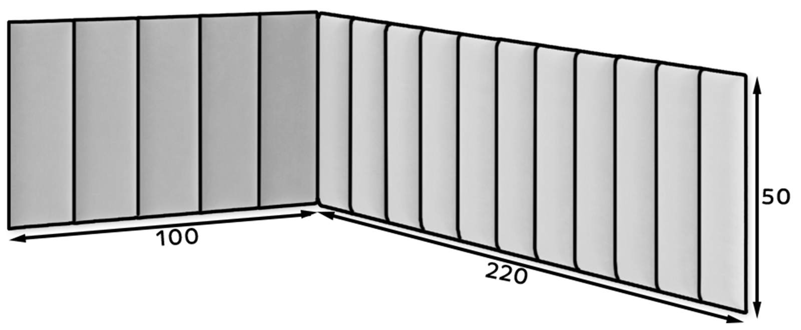 Nástěnný čalouněný panel Quadratta 100x220x50