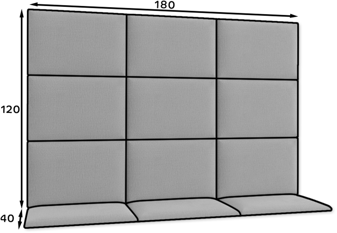Nástěnný čalouněný panel Quadratta 180x120