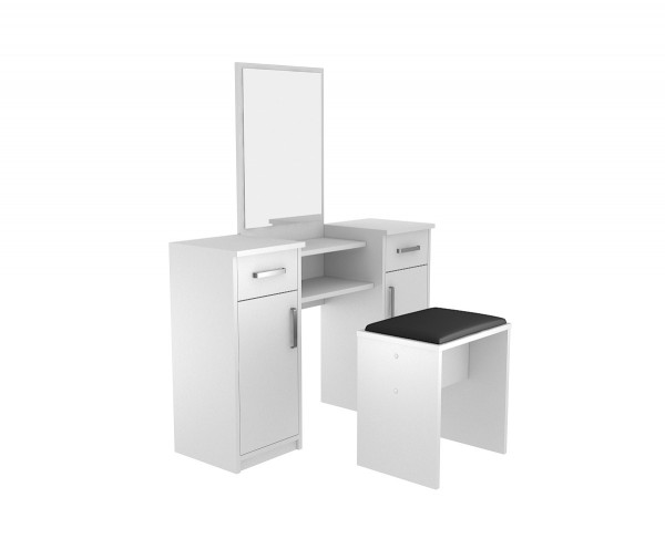 Zostava taburetka + toaletný stolík Lushe so zrkadlom
