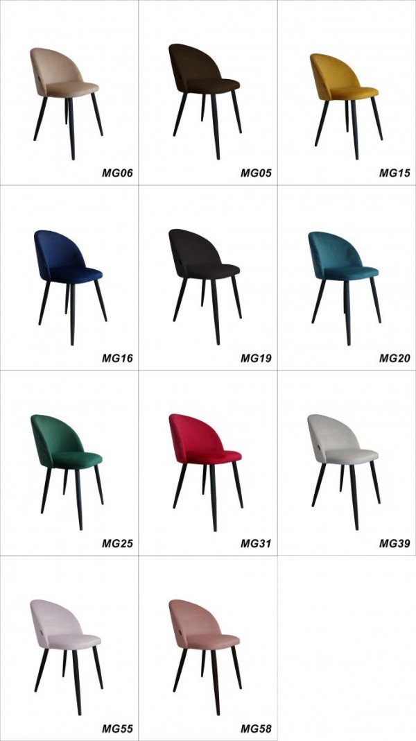 Moderná čalúnená stolička Frozen čierne nohy