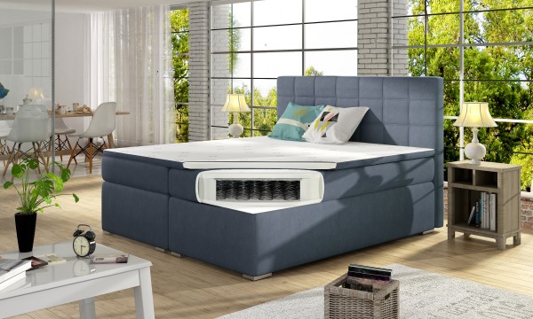 Moderná čalúnená manželská boxspring posteľ Alie 160 x 200