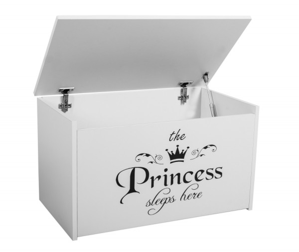 Detský úložný box Toybee s nápisom pre princezné čierny