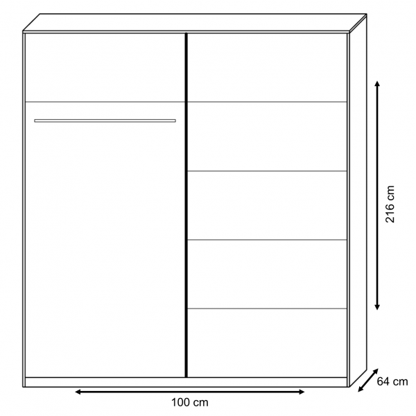 Skriňa s posuvnými dverami Tithali 100 cm