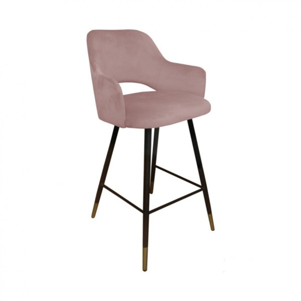 Moderná barová stolička Rainy čierno-zlaté nohy
