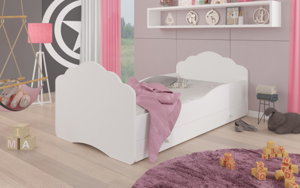 Biela posteľ do detskej izby Juno 164x88 cm