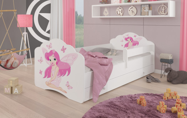 Detská posteľ pre dievčatá so zábranou Agnes 160x80 cm