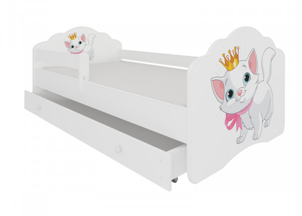 Detská posteľ biela 140x70 cm Mačička
