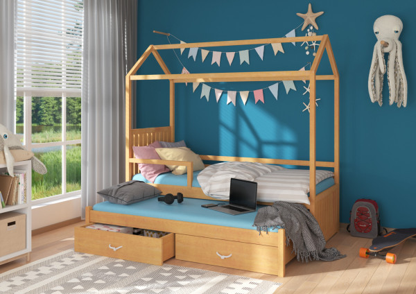 Modely detské postele Bambo so zábranou: Buk