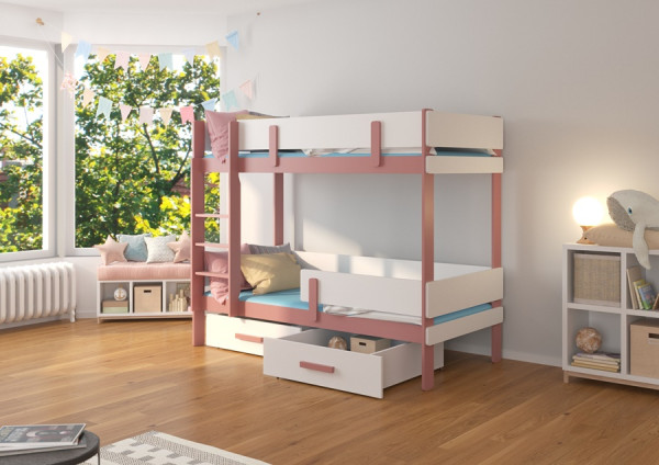 Modely postele Carey: Ružová/biela