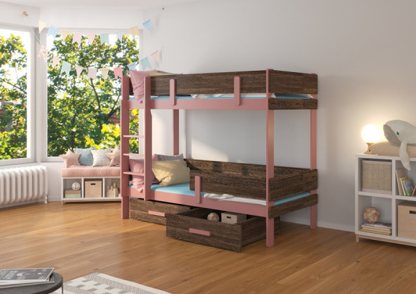 Modely postele Carey: Ružová/zebrano