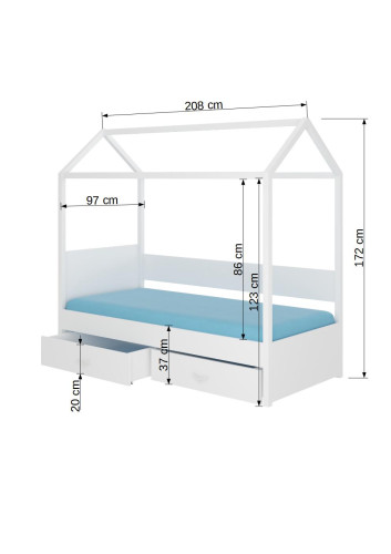Domčeková detská posteľ OTELLO 200 x 90 cm