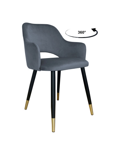 Otočná židle Milano černo-zlatá kostra