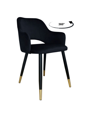 Otočná židle Milano černo-zlatá kostra