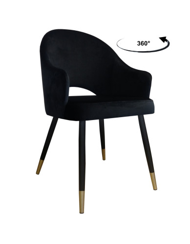 Otočná židle Velvet černo-zlatá kostra