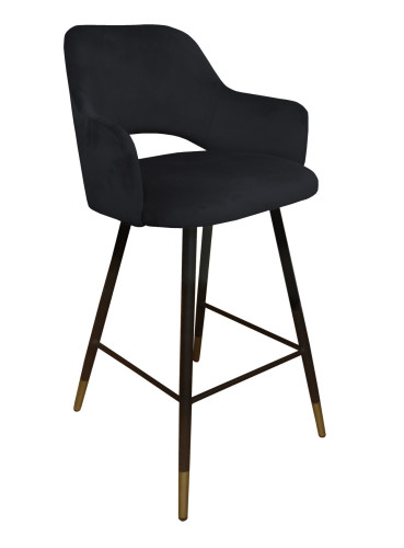 Barová židle Milano černo/zlatá kostra