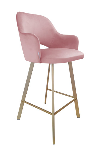 Barová židle Milano zlatá kostra profil