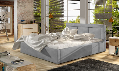 Čalouněná postel Belluno  + lamelový rošt / pneumatický zvedací mechanismus / úložný box